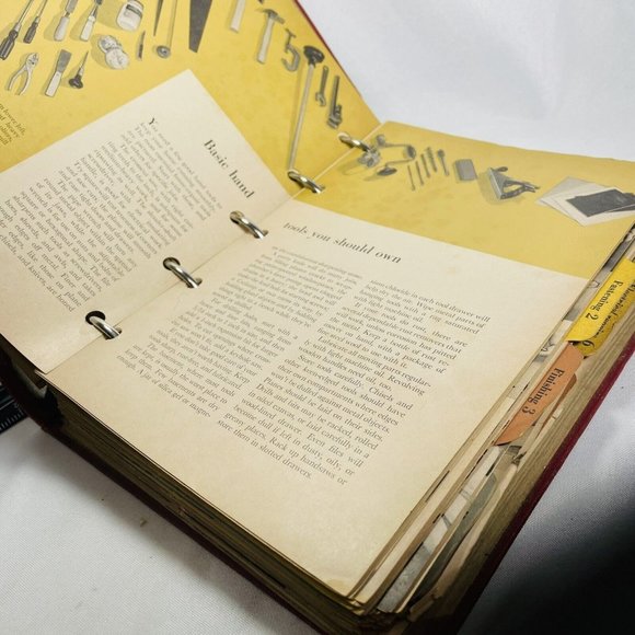 Better Homes and Gardens HANDYMAN'S BOOK 1951 Red 5 Ring Binder Vintage Smell - Picture 6 of 13